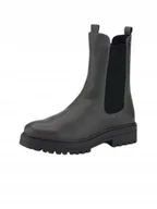 Botki damskie - TOM TAILOR DAMSKIE BOTKI SZARE NA ZAMEK 40 ŻMH - miniaturka - grafika 1