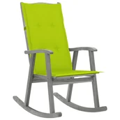 Fotele - vidaXL Fotel bujany z poduszkami szary lite drewno akacjowe 3064230 - miniaturka - grafika 1