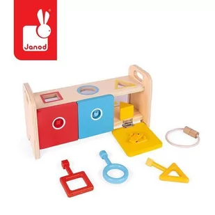 Janod Drewniany Sorter z Kluczykami - Essentiel - J05065 - Sortery dla dzieci - miniaturka - grafika 1