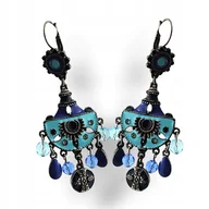 Kolczyki - Indiańskie kolczyki Pocahontas Wiszące Angielskie zapięcie - miniaturka - grafika 1