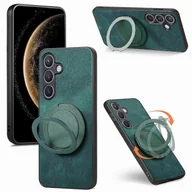 Etui i futerały do telefonów - Do etui na telefon Samsung Galaxy A35 5G z obrotową podpórką Stress Relief Retro Skórzana tylna okładka Wielobarwny Green - miniaturka - grafika 1