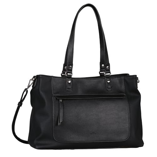 TOM TAILOR bags Larea damska torba na ramię z zamkiem błyskawicznym, duża, czarna, czarny, Essential