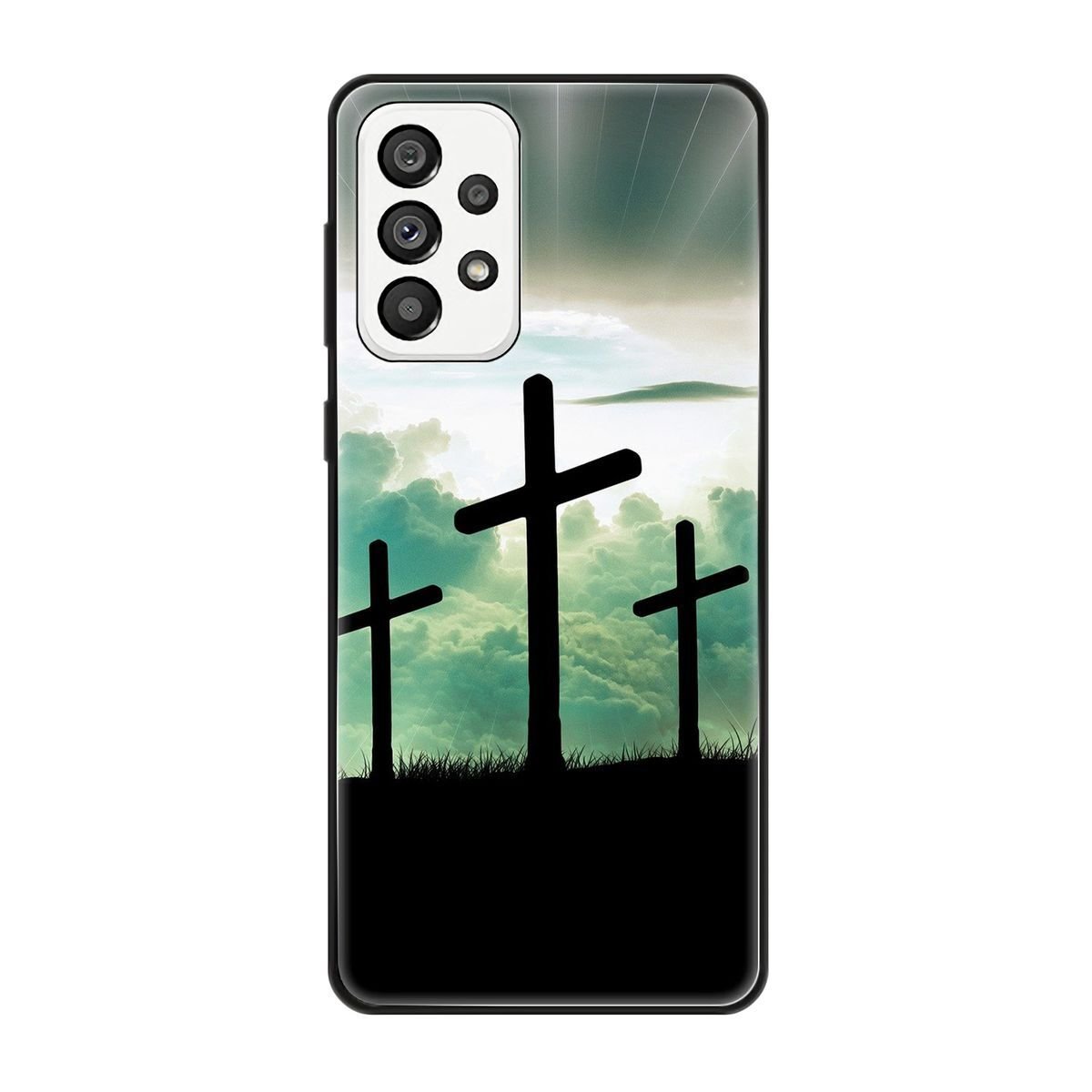 Etui König Design kompatybilne z Samsung Galaxy A73 5G - plastikowe, miękkie etui na telefon komórkowy - krzyżyki
