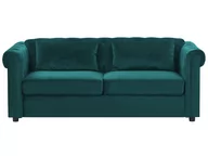 Sofy i kanapy - Sofa Rozkładana Welurowa Zielona Chesterfield - miniaturka - grafika 1