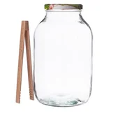 Pojemniki kuchenne - Słoik 4 l z zakrętką 6Z Ogórek i szczypcami drewnianymi - miniaturka - grafika 1