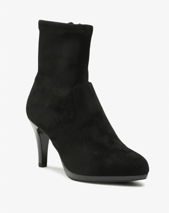 CAPRICE BOTKI DAMSKIE NA OBCASIE CZARNE ELEGANCKIE WIOSENNE 37 JKB