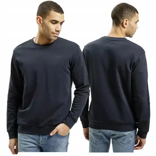 BLUZA męska bez kaptura dresowa CROSS JEANS casual sportowa granatowa M - Bluzy męskie - miniaturka - grafika 1