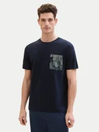 Koszulki męskie - Tom Tailor T-Shirt 1040945 Granatowy Regular Fit - miniaturka - grafika 1