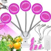 Pozostałe akcesoria do uprawy roślin - Zestaw 5x Żarówka LED plant Heckermann 200LED 18WLED - 20W + Uchwyt - miniaturka - grafika 1