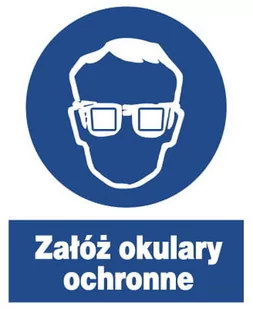 ZNO-2  - ZNAK BHP nakazu - załóż okulary ochronne - Okulary ochronne - miniaturka - grafika 1