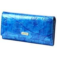 Portfele - Portfel Damski Skórzany GREGORIO Długi Max Z Klamrą Lakierowany BTS-100 NIEBIESKI RFID 18,5 x 9,5 x 3,5 [cm] - miniaturka - grafika 1
