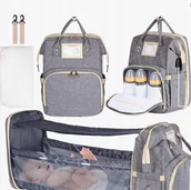 Plecaki - Plecak do Przewijania Niemowląt z Funkcją Łóżka i Portem Usb - miniaturka - grafika 1
