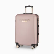 Walizki - Walizka Średnia Podróżna Na Kółkach Twarda PUCCINI Różowa ABS017B-3C - miniaturka - grafika 1
