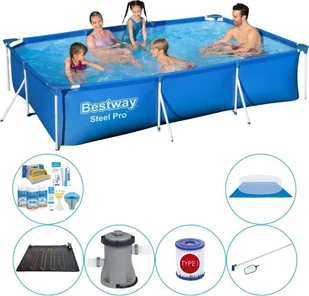Bestway Steel Pro 300x201x66 cm Prostokątny - 7-częściowy - Zestaw basenowy - Baseny ogrodowe - miniaturka - grafika 1
