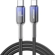 Kable USB - Joyroom Kabel do ładowania / transmisji danych Crystal-Clear Series USB-C do USB-C, 60W PD, 1.2m, czarny - miniaturka - grafika 1