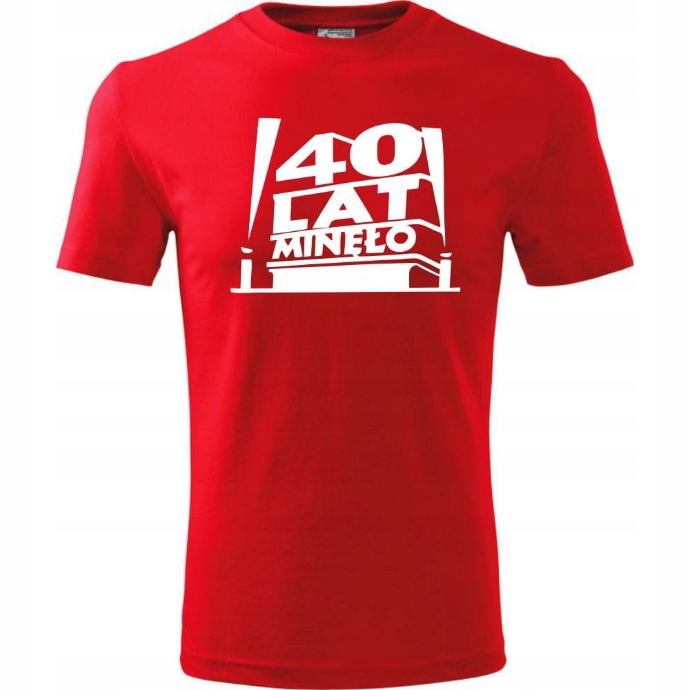 Męska Koszulka z Nadrukiem 40 lat minęło na Prezent Urodzinowy Upominek czerwony 3XL