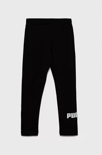 Spodnie i spodenki dla dziewczynek - Puma legginsy dziecięce kolor czarny z nadrukiem - grafika 1