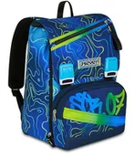 Plecaki - Seven Wysuwany plecak z podwójną komorą, niebieski, maksi pojemność, wstępnie uformowane oparcie, dla dzieci i chłopców, do szkoły, Niebieska, Taglia unica, nowoczesny - miniaturka - grafika 1