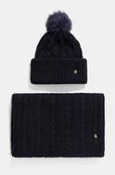 Czapki damskie - Tommy Hilfiger komplet kolor granatowy AW0AW17158 - miniaturka - grafika 1