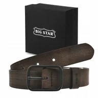 Paski - PASEK do spodni SKÓRZANY UNISEX BIG STAR brązowy OO675006 +ETUI 80/95cm - miniaturka - grafika 1