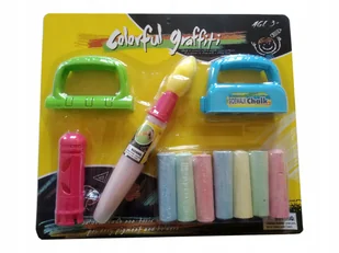 KREDA KOLOROWA DO CHODNIKÓW TABLIC + AKCESORIA - Zabawki kreatywne - miniaturka - grafika 1