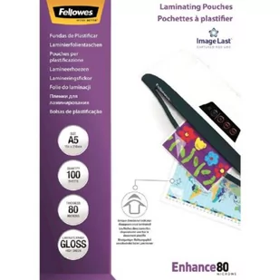 Fellowes Folie do laminowania samoprzylepne 80mik błyszczące 100szt A5 - Folie do laminatora - miniaturka - grafika 1