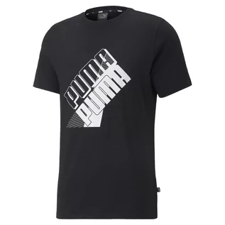 Koszulki sportowe męskie - Męska Koszulka PUMA PUMA POWER LOGO TEE PUMA BLACK 84978801 – Czarny - grafika 1