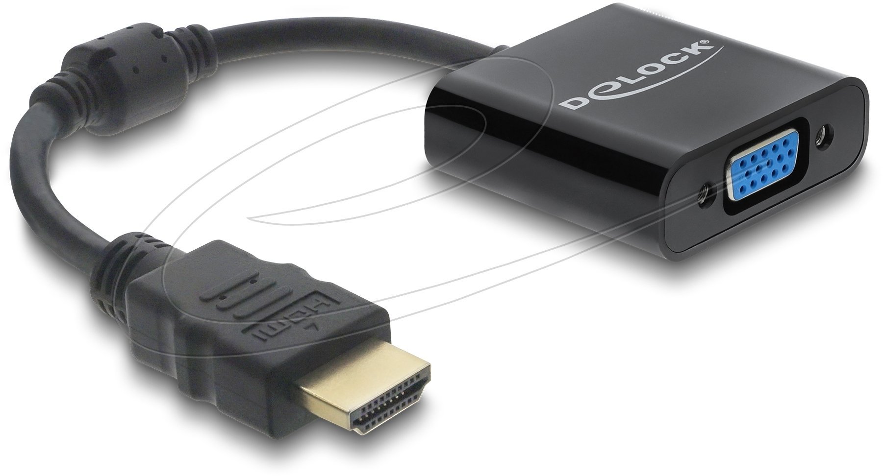 Adapter AV Delock Adapter HDMI wtyk do gniazda VGA czarny