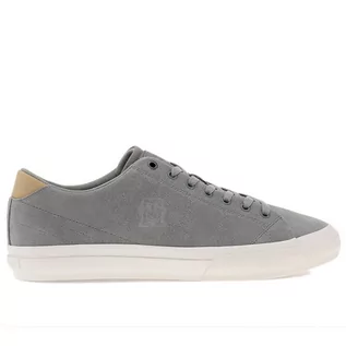 Buty sportowe męskie - Buty Tommy Hilfiger Hi Vulc Street Low Suede FM0FM04590-PRT - szare - grafika 1