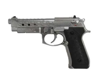 Pistolet 6mm Cybergun M92 Hex cut silver gas HOPUP - Amunicja i osprzęt ASG - miniaturka - grafika 1