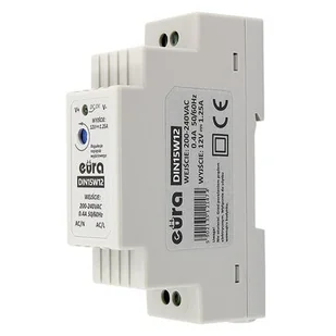 Zasilacz na szynę DIN 15 W 12 V 1 25 A DC - Akcesoria do monitoringu - miniaturka - grafika 1