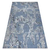 Dywany - Dywan Strukturalny SOLE D3841 Heksagony - płasko tkany niebieski / beż, 200x290 cm - miniaturka - grafika 1