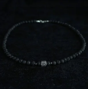 Naszyjnik Lawa Wulkaniczna 6mm - Crystals Break Męski Talizman Prezent - Naszyjniki - miniaturka - grafika 1