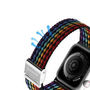Dux Ducis Strap (Mixture II Version) pasek Apple Watch SE, 8, 7, 6, 5, 4, 3, 2, 1 (41, 40, 38 mm) pleciona opaska bransoleta dark stripes - Akcesoria do smartwatchy - miniaturka - grafika 7