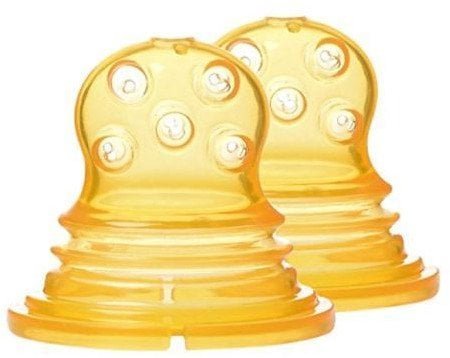 Akcija! Kidsme Food Squezeer patentēts silikona uzgalis ar lieliem caurumiem pusšķidrai pārtikai 2 gab. no 4 mēn. 160364