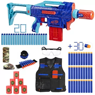 Nerf Elite 2.0 Zesatw Stormcharge Wild Edition F7376 + 30 Strzałek Waffle + Kamizelka + Opaska + Cele + Bandana Moro + Okulary - Zabawki militarne - miniaturka - grafika 1