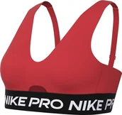 Biustonosze - Nike Damski sportowy biustonosz Pro Indy Plunge Bra Sw, Lt Crimson/White, HF5961-696, 2XL - miniaturka - grafika 1