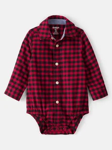 OshKosh Body-koszula w kolorze czerwono-czarnym - Body dla niemowląt - miniaturka - grafika 1