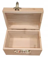 Skarbonki - Skarbonka na pieniądze bambusowa pudełko skrzynia + zamek 14,5cm VINTAGE - miniaturka - grafika 1