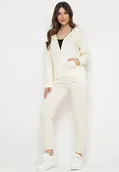 Komplety damskie - Jasnożółty Klasyczny Komplet Dresowy z Bluzą z Kapturem i Prostymi Spodniami Neiba - miniaturka - grafika 1