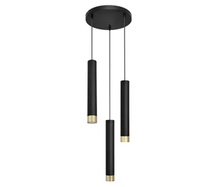 LED Żyrandol na lince TUBA 3xGU10/6,5W/230V czarny/złoty - Lampy sufitowe - miniaturka - grafika 1