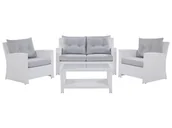 Meble ogrodowe - Beliani Meble ogrodowe białe - rattanowe - tarasowe - balkonowe - SAN MARINO biały - miniaturka - grafika 1