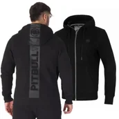 Odzież taktyczna i umundurowanie - Bluza rozpinana z kapturem Pit Bull New Brushed Fleece Group Hilltop '24 - Czarna M - miniaturka - grafika 1