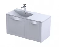 Szafki łazienkowe - Oristo Szafka wisząca SKAGEN 100 cm z umywalką AMELIA, LEWA BIAŁY MAT OR49-SD1S-60-2 + OR49-SN1S-40-2 + UME-AM-100-92-L - miniaturka - grafika 1