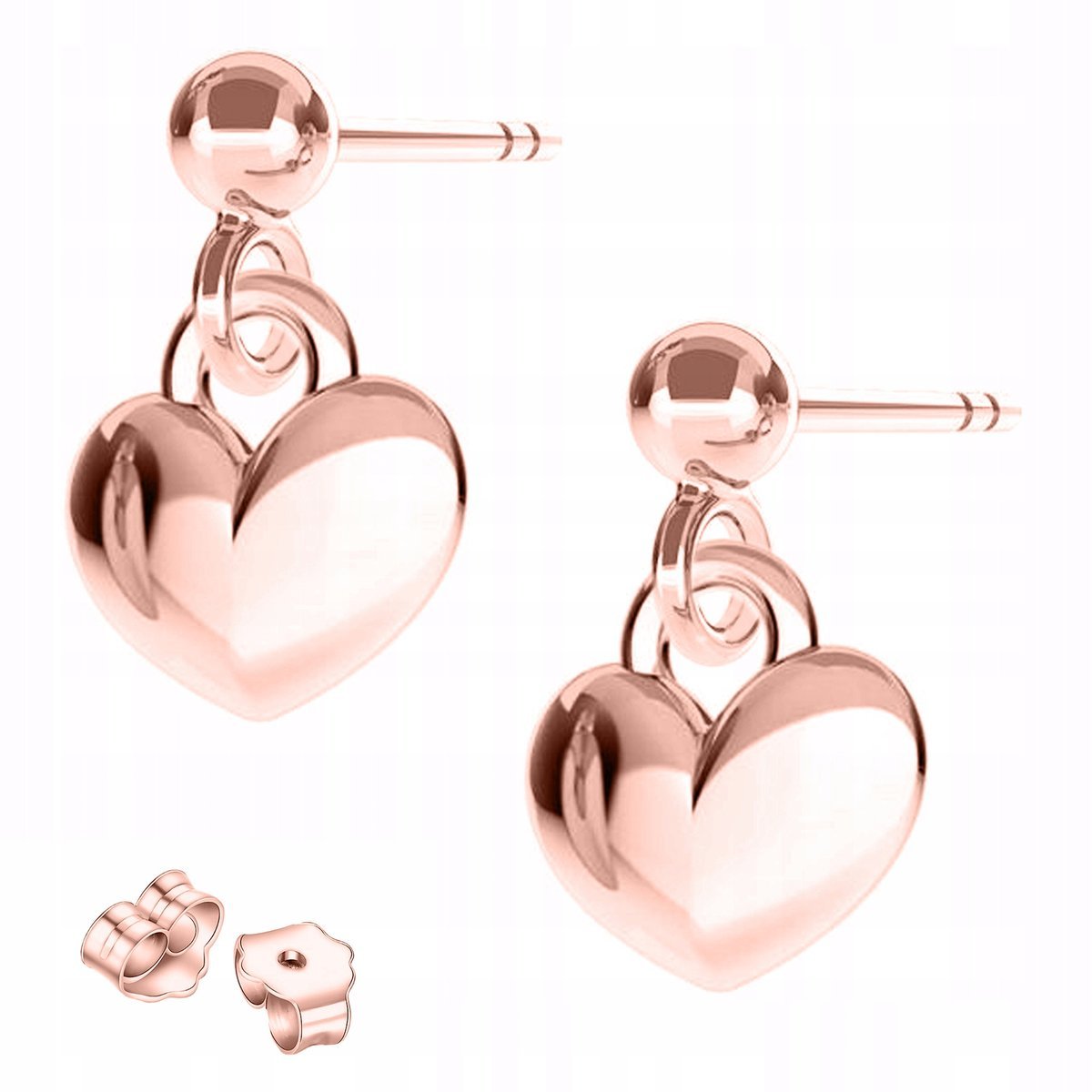 Kolczyki Pozłacane Małe Serca Serduszka Hearts Serce Serduszko SREBRO 925