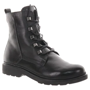 Marco Tozzi Czarne Skórzane Botki Na Jesień 38 - Botki damskie - miniaturka - grafika 1