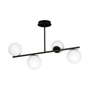 Lampy sufitowe - Emibig Lighting czarna lampa sufitowa białe kule BIOR 6 BLACK 1020/6 krótki żyrandol czarno-biały do salonu 1020/6 - miniaturka - grafika 1