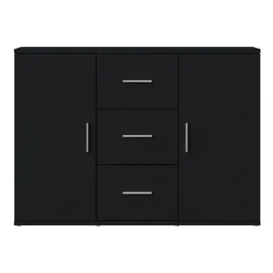 Lumarko Szafka, czarna, 91x29,5x65 cm, materiał drewnopochodny - Szafki do salonu - miniaturka - grafika 7