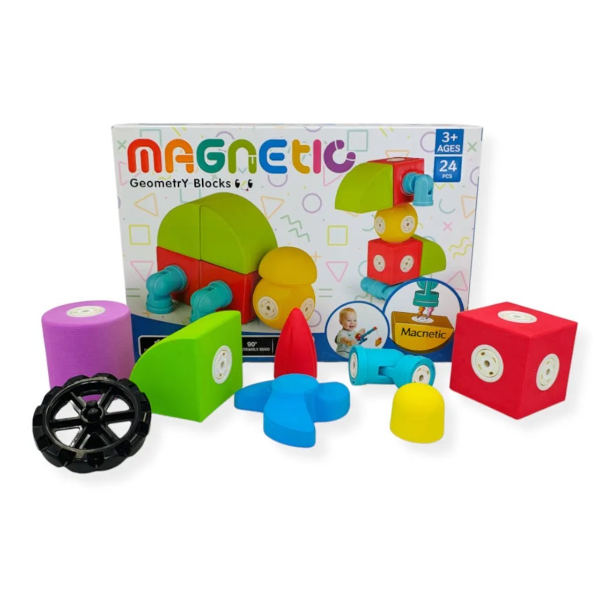 Magnetyczne klocki piankowe EVA 24 el. – MagTic 3+