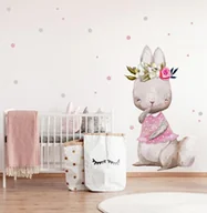 Naklejki na ścianę - Króliczek kropki, groszki Naklejka na ścianę dla dzieci - miniaturka - grafika 1